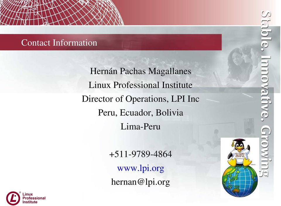 Operations, LPI Inc Peru, Ecuador, Bolivia