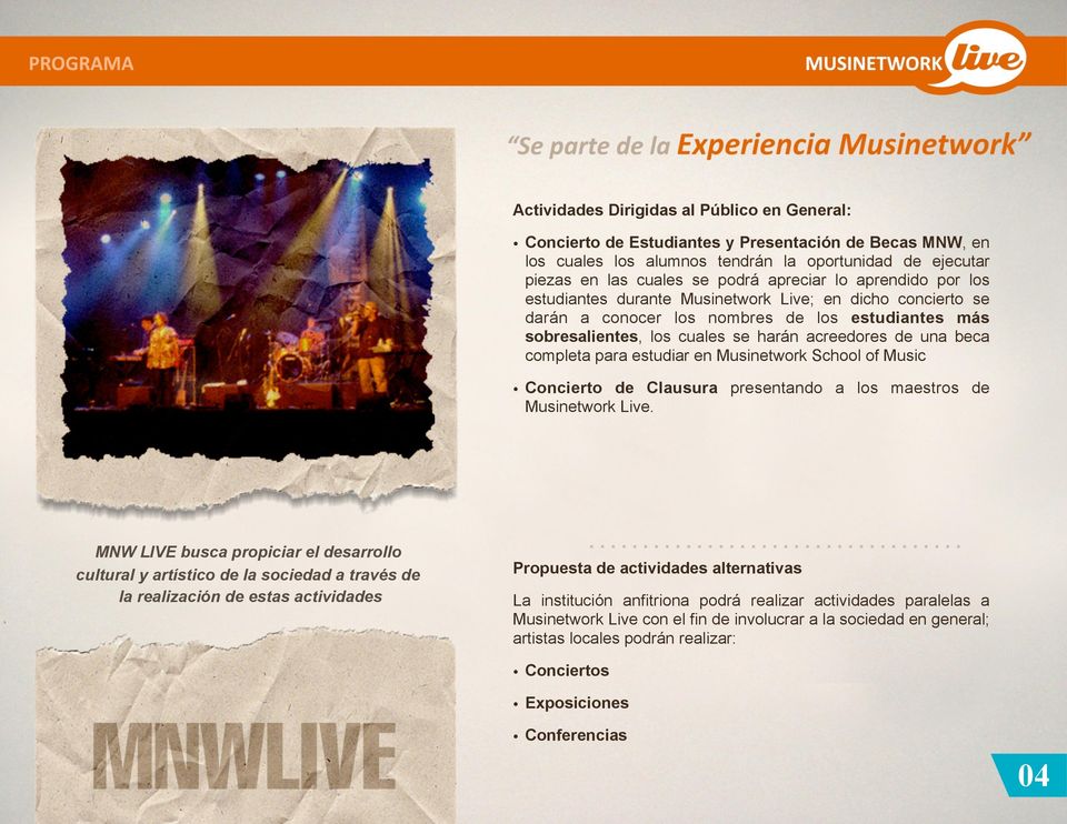 para estudiar en Musinetwork School of Music Concierto de Clausura presentando a los maestros de Musinetwork Live.