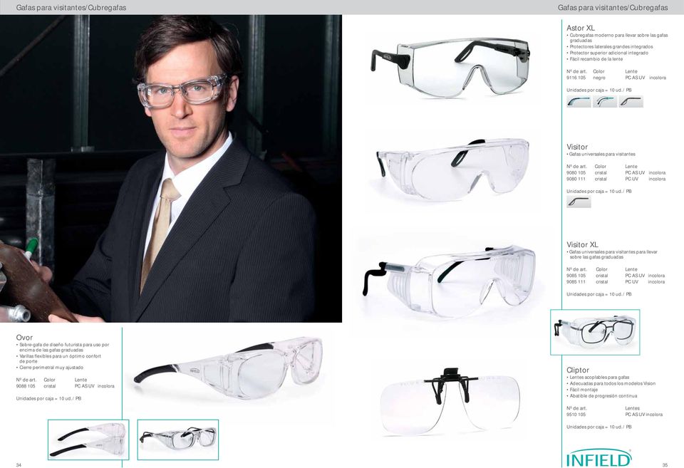 Gafas universales para visitantes para llevar sobre las gafas graduadas 9085 105 cristal PC AS UV incolora 9085 111 cristal PC UV incolora Ovor Sobre-gafa de diseño futurista para uso por encima de