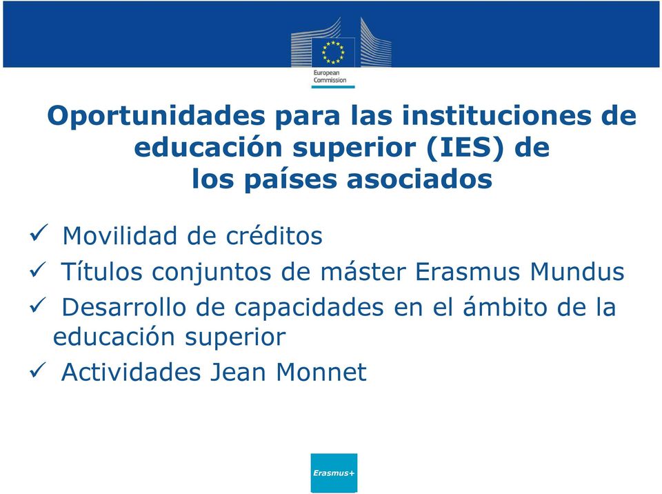 conjuntos de máster Erasmus Mundus Desarrollo de capacidades