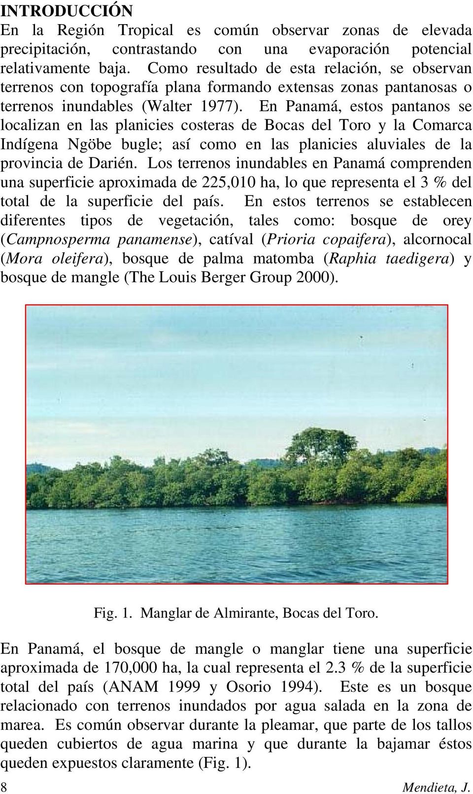 En Panamá, estos pantanos se localizan en las planicies costeras de Bocas del Toro y la Comarca Indígena Ngöbe bugle; así como en las planicies aluviales de la provincia de Darién.