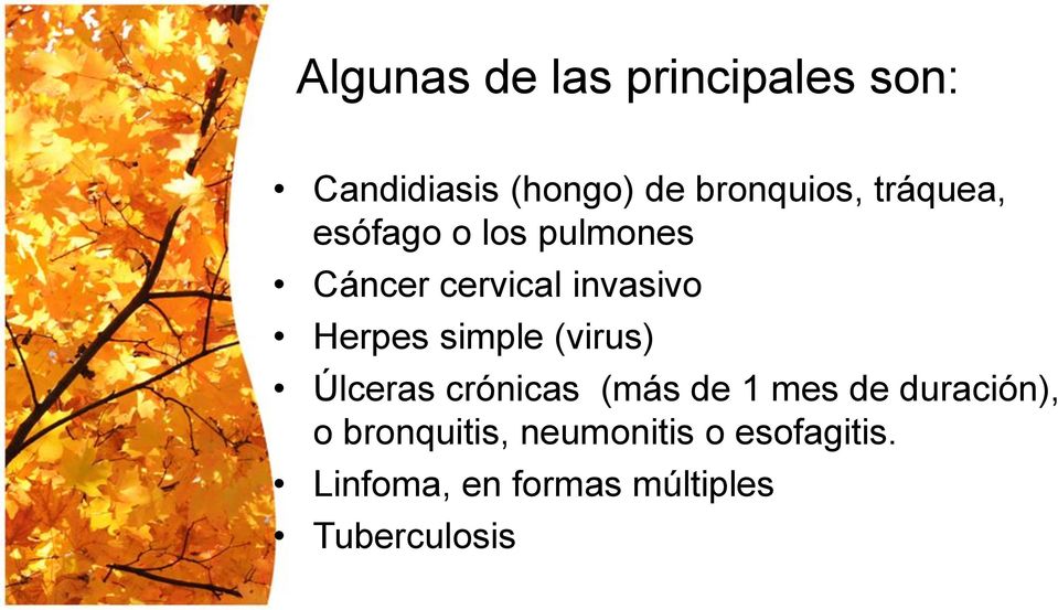 simple (virus) Úlceras crónicas (más de 1 mes de duración), o
