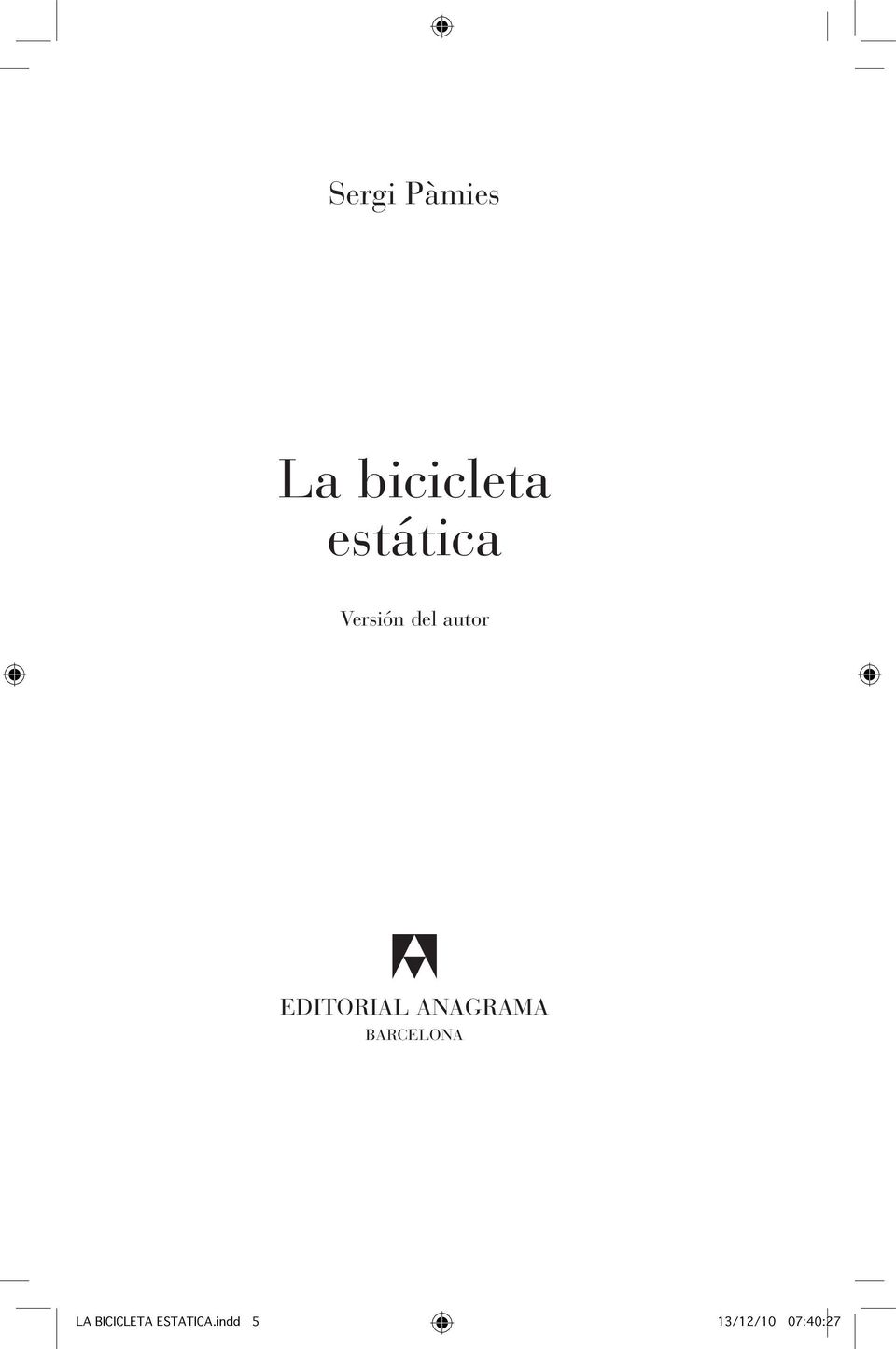 EDITORIAL ANAGRAMA BARCELONA LA