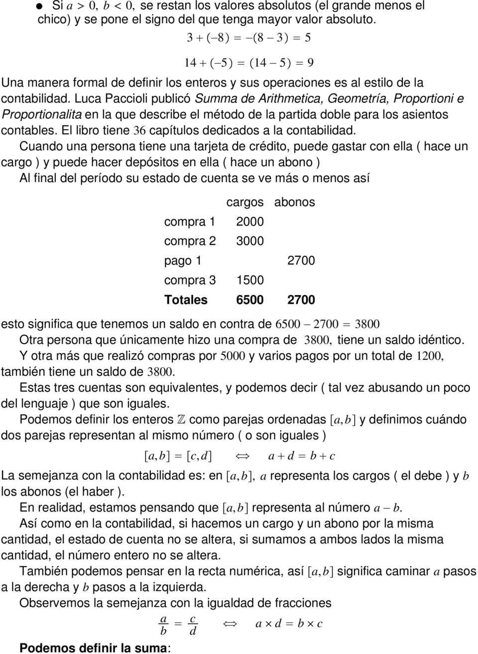 Luc Pccioli pulicó Summ de Arithmetic, Geometrí, Proportioni e Proportionlit en l que descrie el método de l prtid dole pr los sientos contles. El liro tiene 6 cpítulos dedicdos l contilidd.