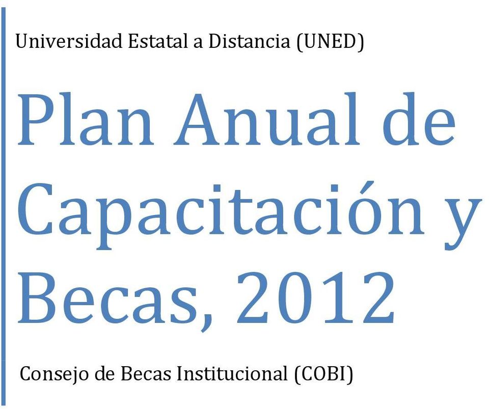 de Capacitación y Becas, 2012