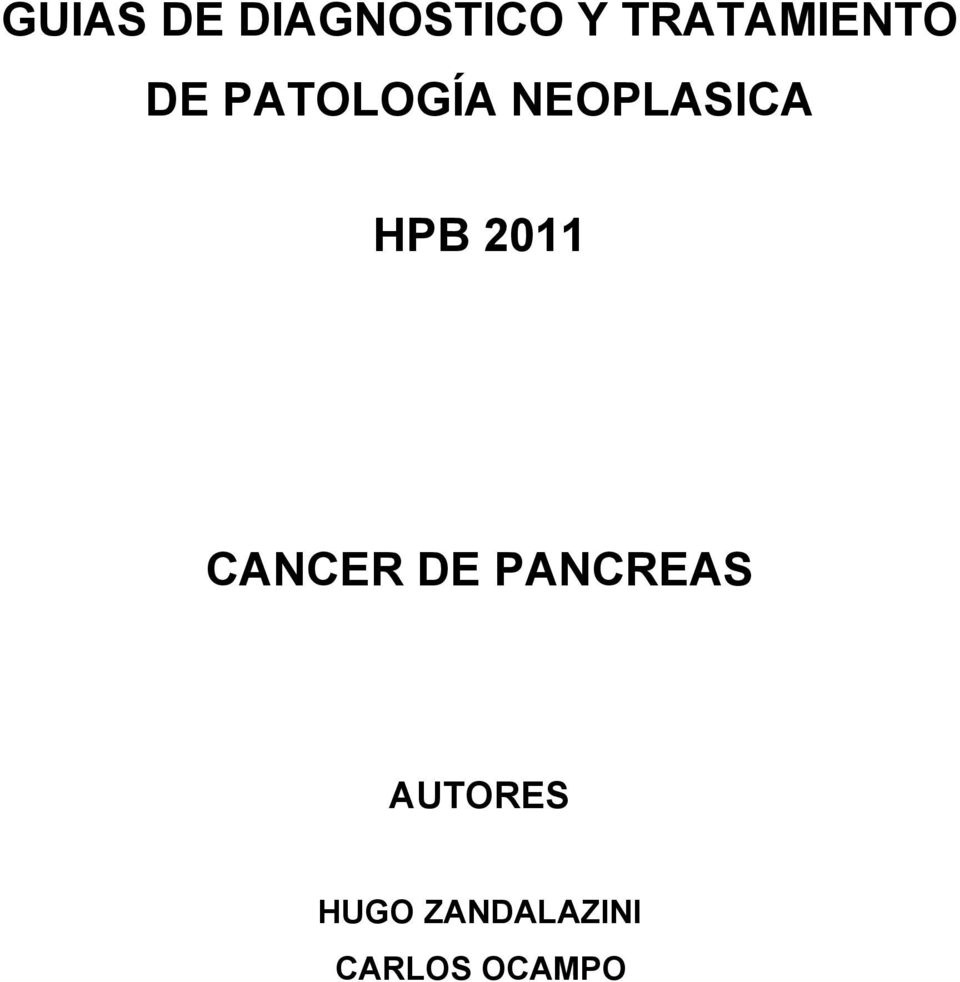 NEOPLASICA HPB 2011 CANCER DE