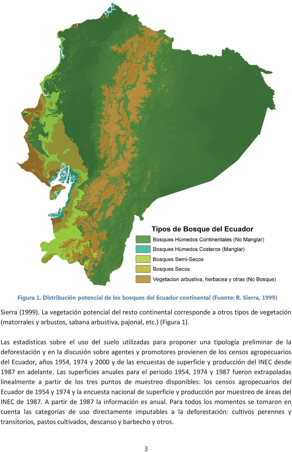 Las estadísticas sobre el uso del suelo utilizadas para proponer una tipología preliminar de la deforestaciónyenladiscusiónsobreagentesypromotoresprovienendeloscensosagropecuarios