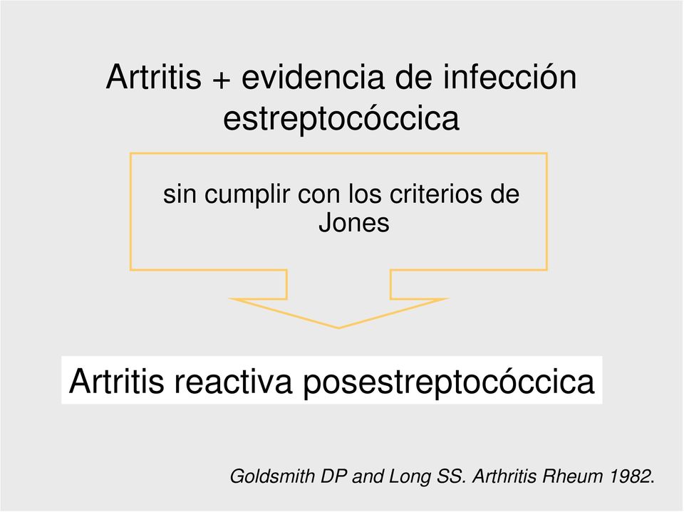 criterios de Jones Artritis reactiva