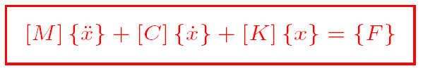 1.5. Vibraciones en sistemas de varios grados de libertad 24 Resulta: De forma general, la ecuación del movimiento se puede escribir en forma matricial: sistema de n ecuaciones diferenciales de