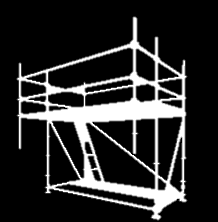 - Se coloca la plataforma sobre los horizontales que se instalaron.(fig. 1) 2.- Se ajustan las cuñas de los horizontales. 4.