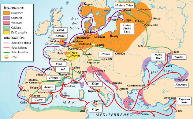 Rutas comerciales internacionales Mercaderes: Marco Polo (Venecia - 1254-1324) Ruta del