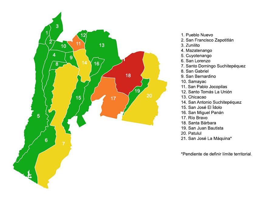 30. Departamento de Suchitepéquez Población 582,162 Extensión Territorial 2,510