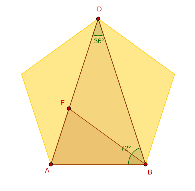 Proporción áurea AD = Es la relación entre la diagonal y el lado de un pentágono