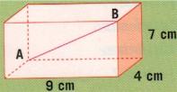Calculen la longitud de la diagonal AB del siguiente paralelpípedo recto. 3.