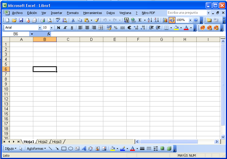 Conocer la ventana de trabajo de Excel 3 Barra Estándar Barra de formato Barra de menú Cuadro de nombre Barra de fórmula Columnas Celda activa Filas Hojas numeradas Barra de menú: Contiene todos los