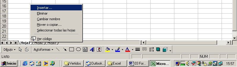 Contenido: 03 Formato de Hojas Exposición: Se puede cambiar el formato de las hojas de un libro de Excel desde: 1. La barra de menú en Formato, hojas.