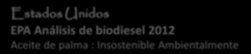 Requisitos o restricciones Directiva Europea 2009/28 CE Política de Energías renovables Biocombustibles No materias primas provenientes de: -Áreas altamente biodiversas - Bosques poco intervenidos -