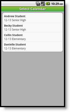 Imagen 4: ios Selección Estudiantil Notificaciones Imagen 5: Android Selección de estudiantes Notificaciones le advierten de un cambio en los datos de su estudiante.