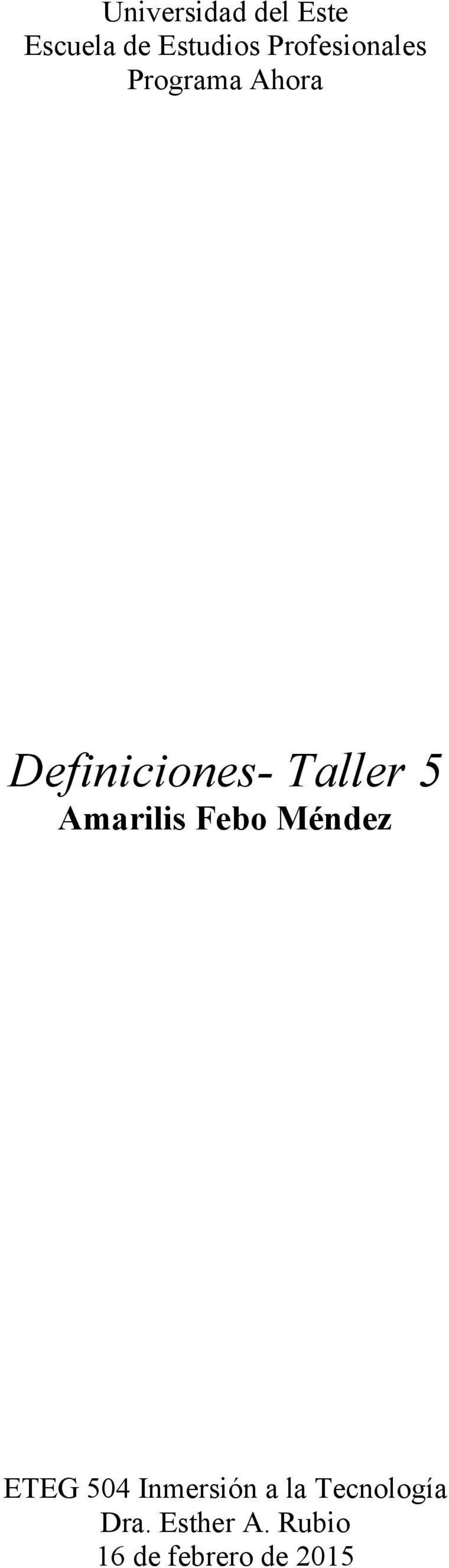 Taller 5 Amarilis Febo Méndez ETEG 504