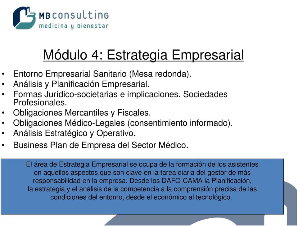Business Plan de Empresa del Sector Médico.