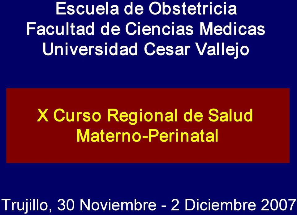 Vallejo X Curso Regional de Salud