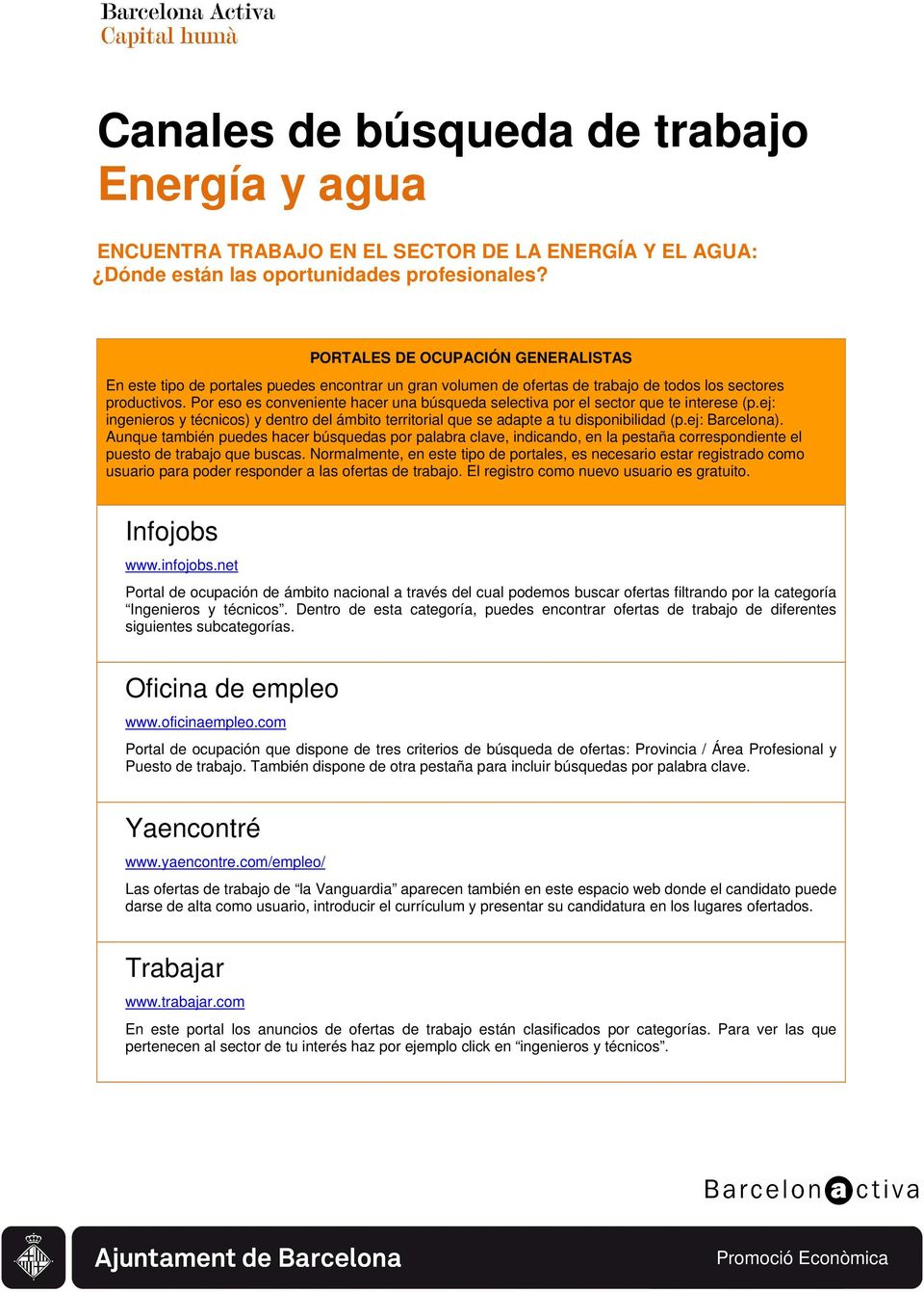 Canales búsqueda Energía y agua - PDF Descargar libre