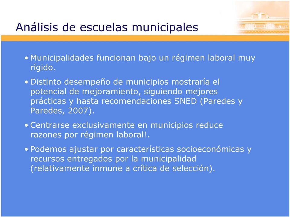 recomendaciones SNED (Paredes y Paredes, 2007).
