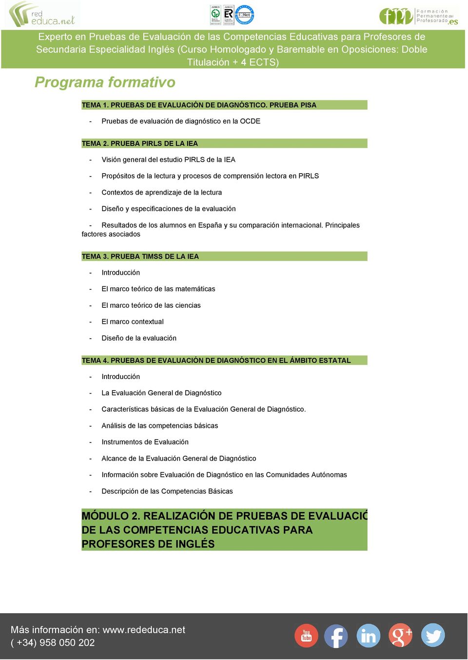 especificaciones de la evaluación - Resultados de los alumnos en España y su comparación internacional. Principales factores asociados TEMA 3.