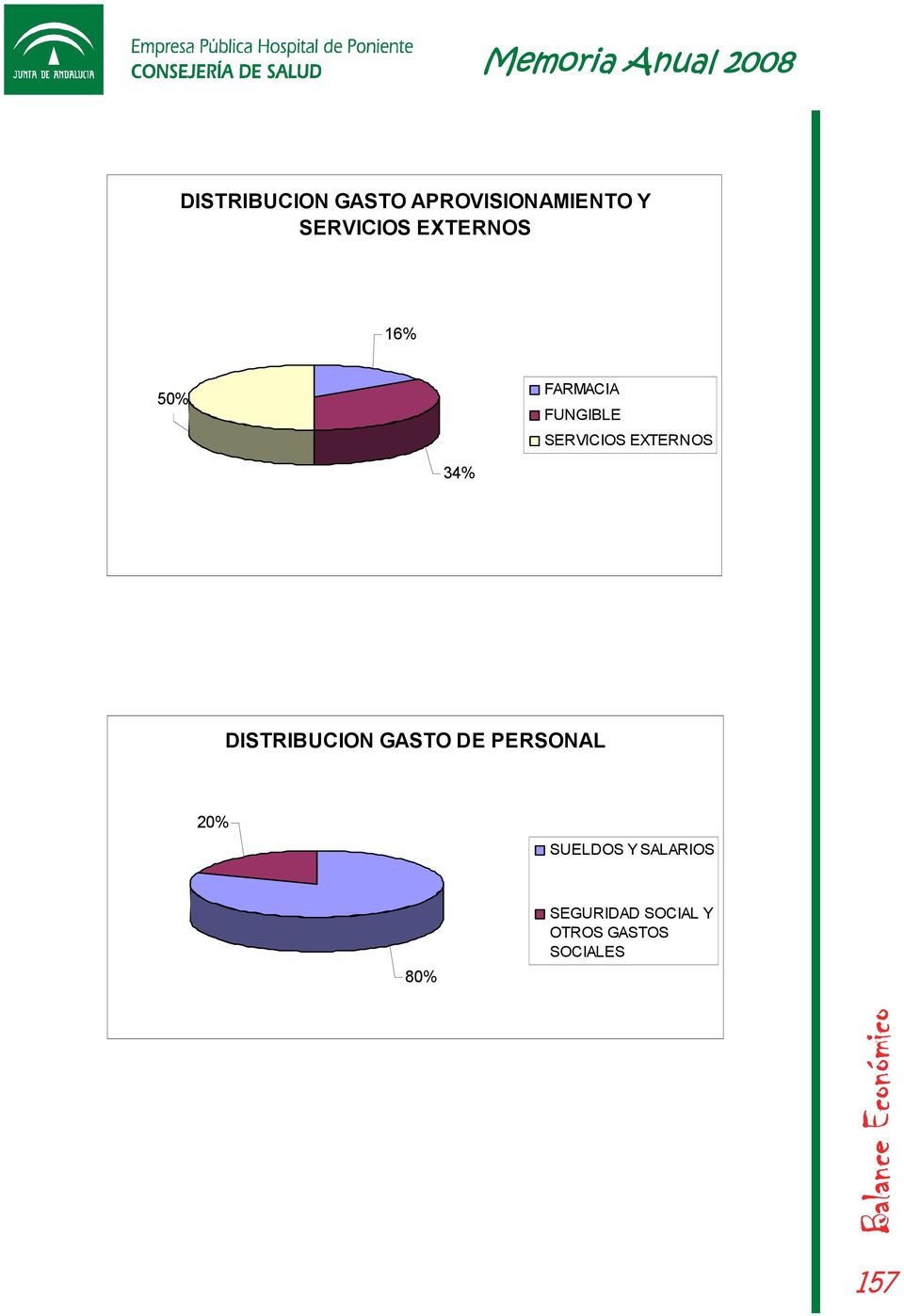EXTERNOS 34% DISTRIBUCION GASTO DE PERSONAL 20%