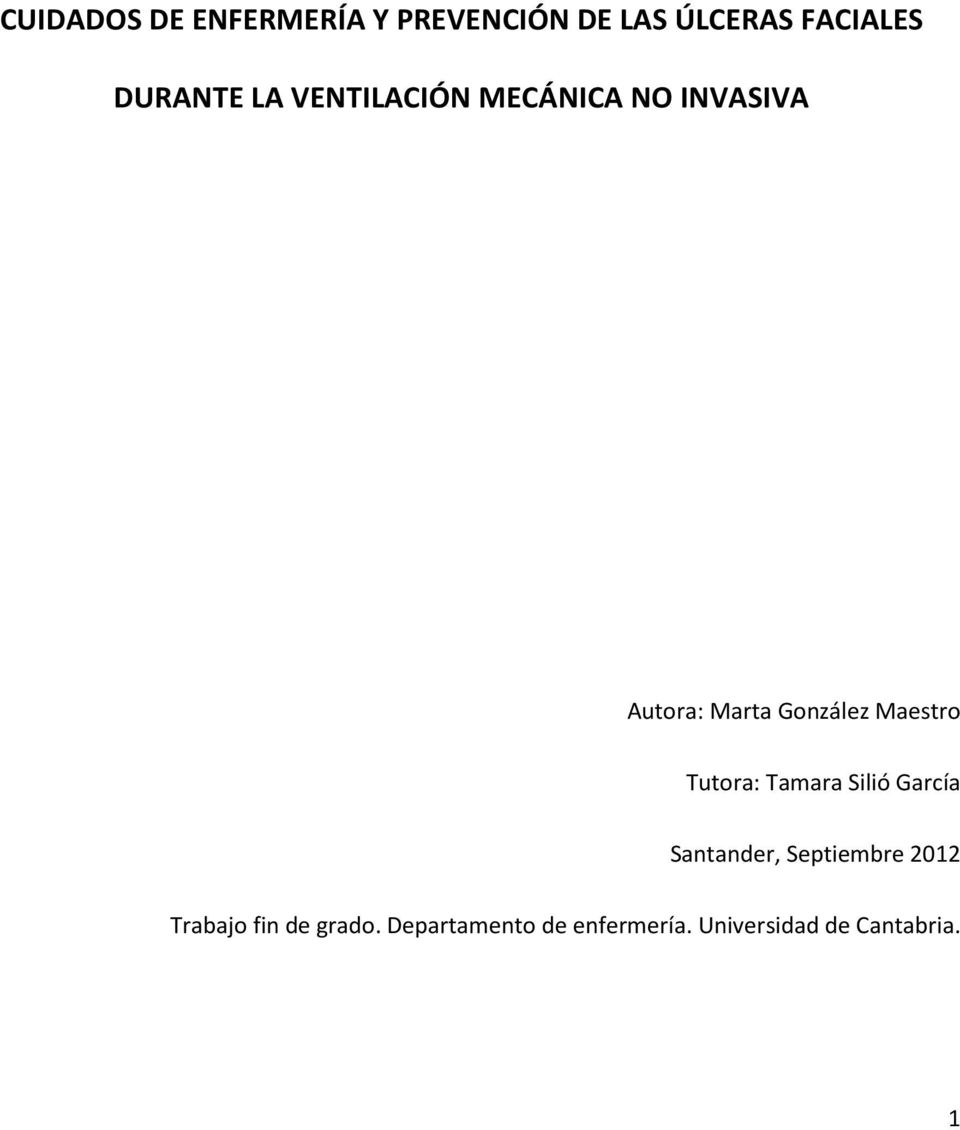 Maestro Tutora: Tamara Silió García Santander, Septiembre 2012