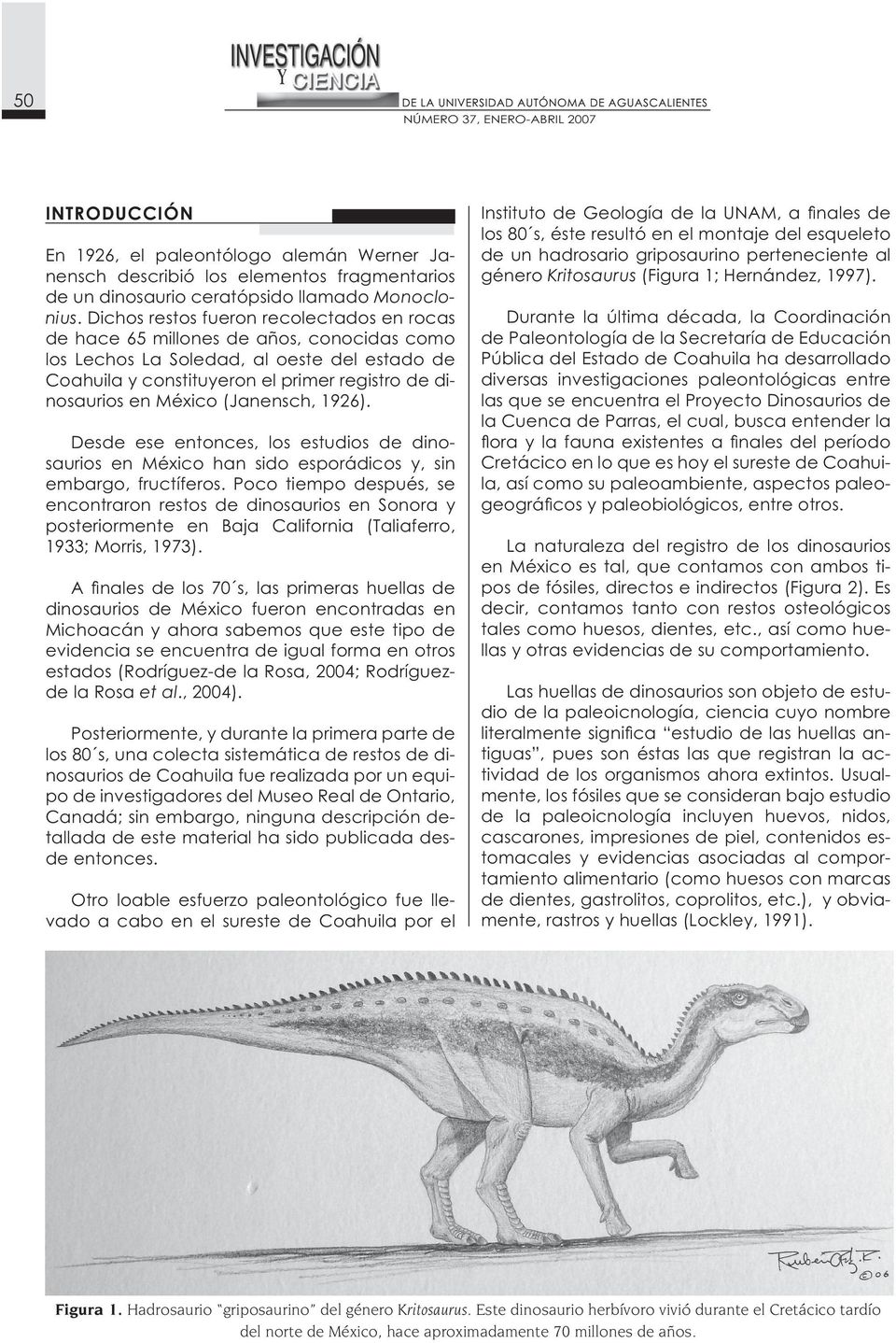 El Estudio de los Dinosaurios de México: Historia, Registro y Perspectivas  - PDF Descargar libre
