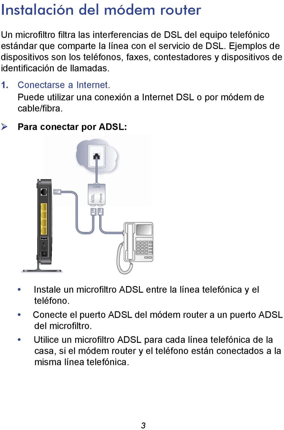 Puede utilizar una conexión a Internet DSL o por módem de cable/fibra.