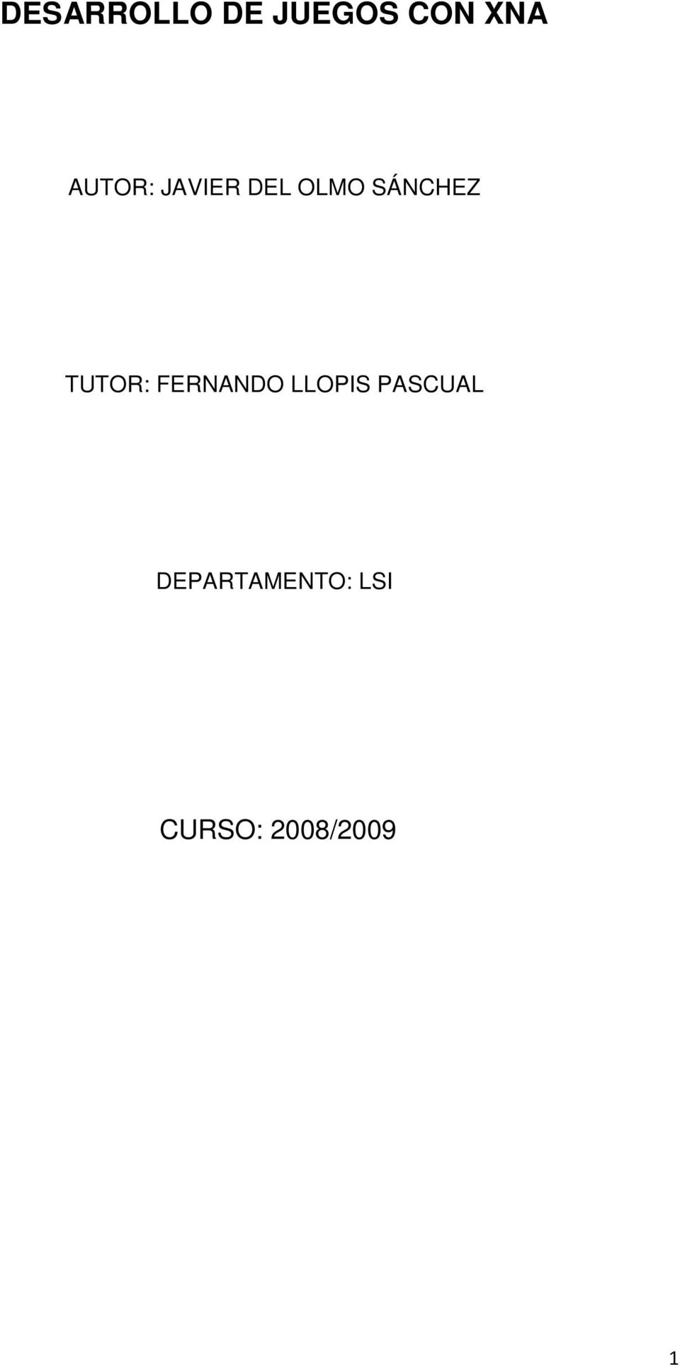 TUTOR: FERNANDO LLOPIS PASCUAL