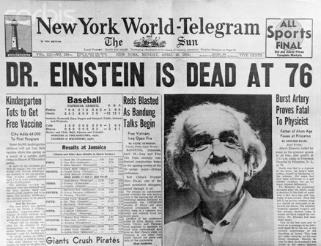 La causa del fallecimiento de Albert Einstein fue la hemorragia