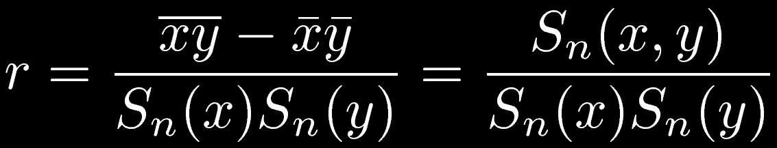 Correlación lineal Es posible estimar la relación lineal entre los datos tomados de dos variables mediante el coeficiente de correlación: donde