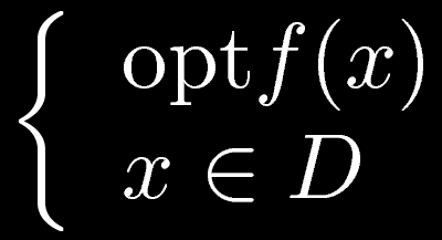 Elementos de todo problema optimización La programación matemática consiste por tanto en el cálculo de máximos y mínimos de funciones de varias variables sometidas a un conjunto de restricciones.