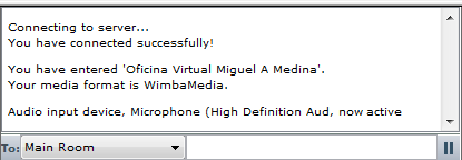 La sala de clases Virtual de Wimba provee un teléfono el cual el participante de la sala puede utilizar para conectase por medio de una llamada telefónica.