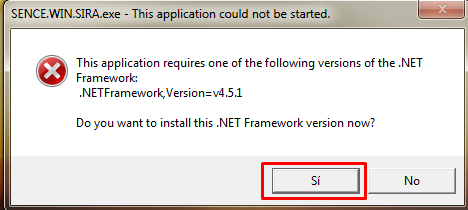 4. Solución de Problemas Versión requerida de.net Framework no está instalada: En algunos casos, la versión del.