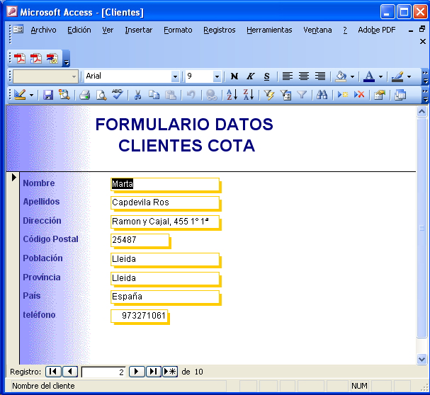 Disseny Introduir dades: els formularis Els formularis són els objectes de l Access que faciliten als usuaris la introducció, modificació i visualització de la informació.