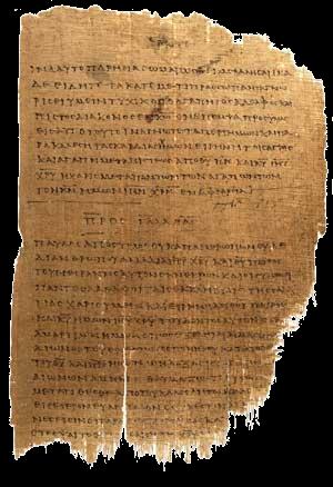 Paginas: Papiro P46 Contenido: 1-41 Romanos 41-64 Hebreos