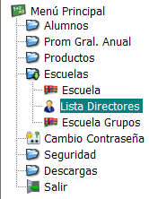 Lista de Directores 1. Dar un clic en el la opción Lista de Directores: Buscar Director 2.