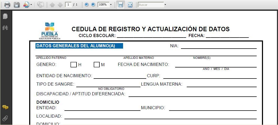 Cedula De Registro y Actualización de Datos 1.