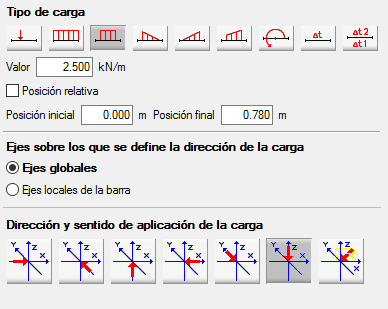 una sobrecarga de 2.5 kn/m. En la figura inferior (Figura 77) se muestran los pasos realizados en Cype para introducir la sobrecarga de 2.