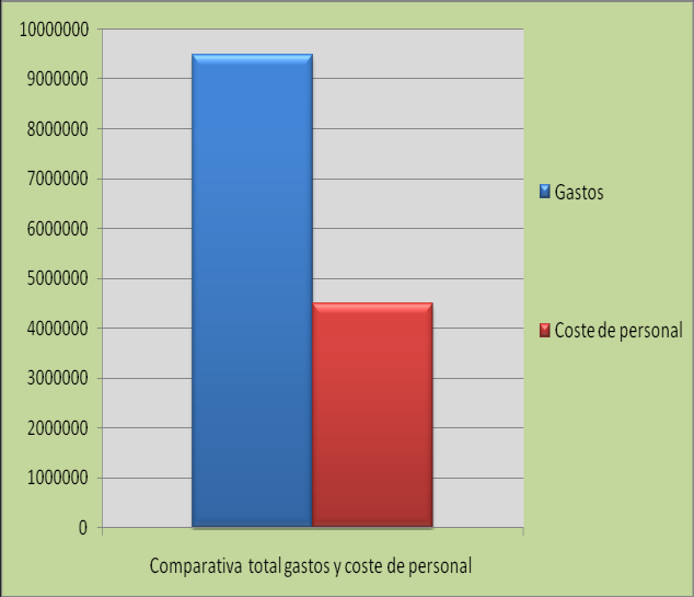 Lo reflejamos en los siguientes gráficos- Gráfico 11: Coste de personal, comparativa 2009-2013 y comparativa con gasto total 2013 Este año, gracias a nuevos indicadores, conocemos más datos sobre el