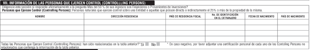 VII. Información de las Personas que Ejercen Control (Controlling Persons) 56 56.