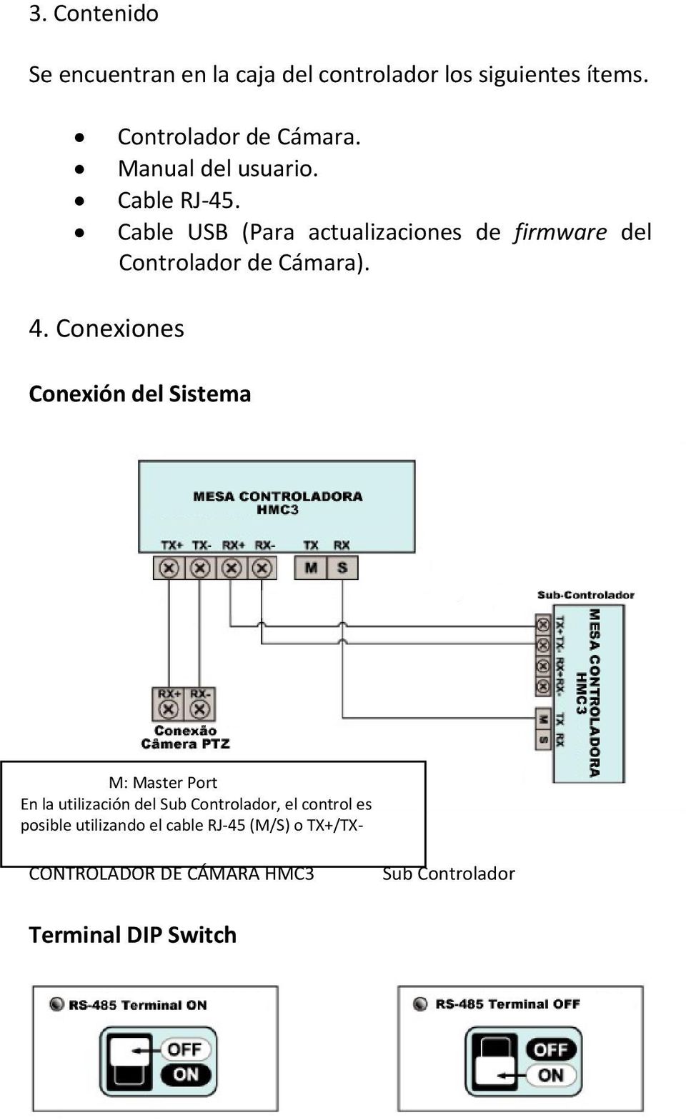 4. Conexiones Conexión del Sistema M: Master Port En la utilización del Sub Controlador, el control es