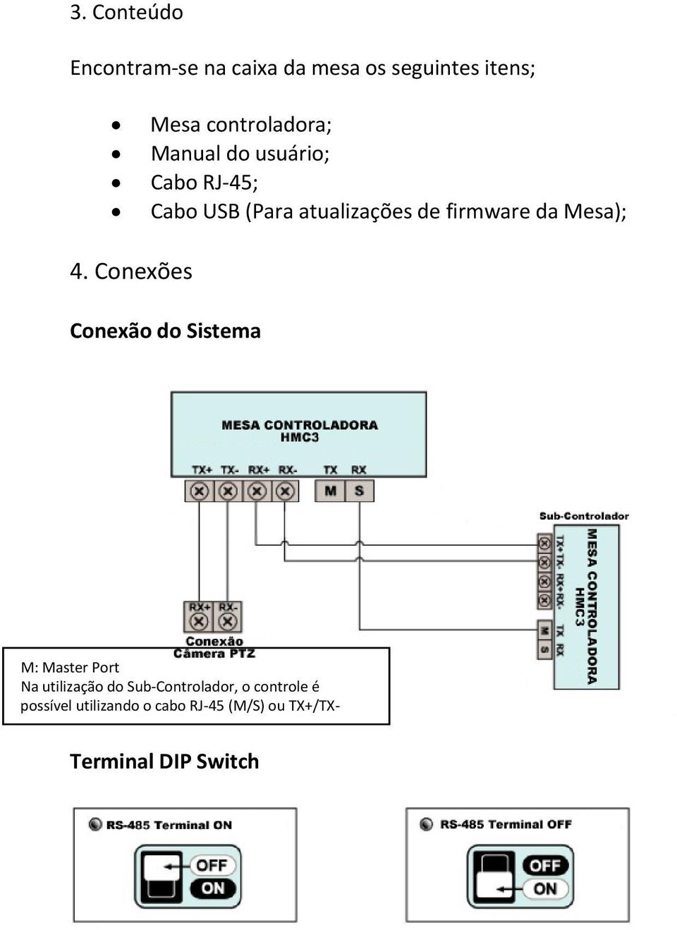 4. Conexões Conexão do Sistema M: Master Port Na utilização do Sub Controlador,
