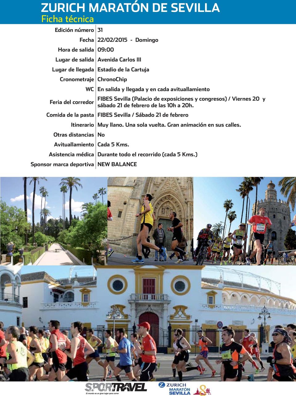 y Feria del corredor sábado 21 de febrero de las 10h a 20h. Comida de la pasta FIBES Sevilla / Sábado 21 de febrero Itinerario Muy llano. Una sola vuelta.
