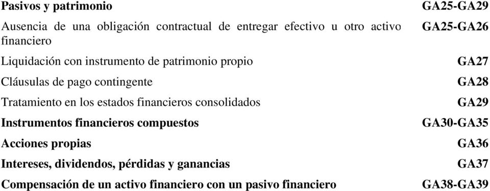 financieros consolidados Instrumentos financieros compuestos Acciones propias Intereses, dividendos, pérdidas y