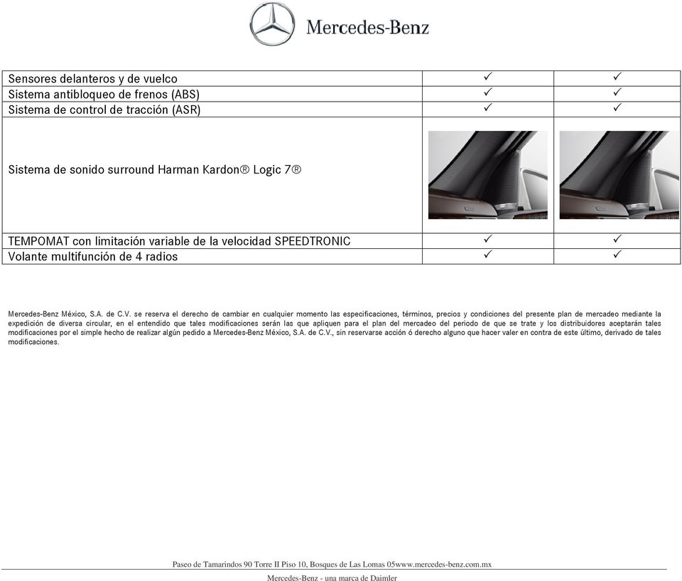 lante multifunción de 4 radios Mercedes-Benz México, S.A. de C.V.